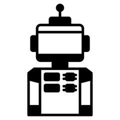 Poster - robot vector icon solid line style. Perfect for website, application, commerce, presentation, logo and more. vector icon design glyph style