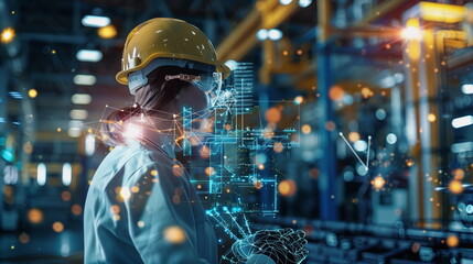 Symbol picture for big data and connected engineering in the industry
