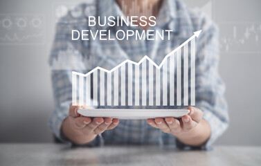 Wall Mural - Business Development concept with a growth graph. Strategy. Growth