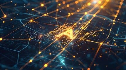 Aufkleber - dynamic network connections and data streams, digital technology in action, concept of connectivity.