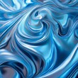 abstract holographic wavy light blue metallic liquid background, depicted in a vibrant digital painting. The fluid forms twist and spiral in a hypnotic dance, casting iridescent reflections that shimm