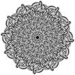 Tangled mandala with doodle flowers and leaves, creative coloring page with for spring activity