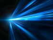 Abstract blue glowing light rays on a black background Abstract vector bright blue light rays in the style of speed and motion concept design with copy space Digital art illustration stock photo, high