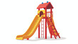 Playground slide with ladder isolated on white background