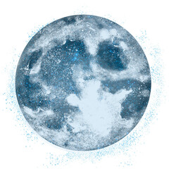 blue super moon png sticker