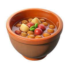 Wall Mural - 3d traditional mexican pozole stew with hominy and garnishes in a rustic bowl for food enthusiasts