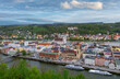 Panoramablick auf die Dreiflüssestadt Passau, mit Dom St. Stephan, Rathaus und Kirche St. Michael, Niederbayern, Bayern, Deutschland