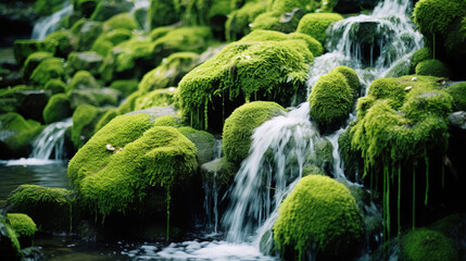 Wall Mural - waterfall in the forest.