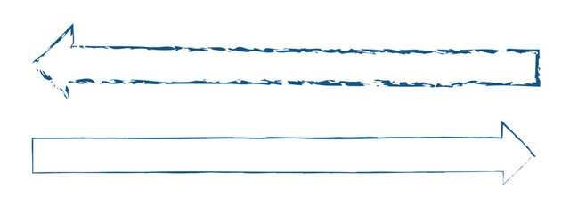 Canvas Print - blue hand-drawn brush stroke arrow