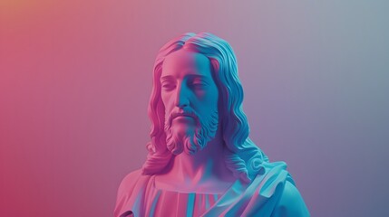 Wall Mural - Jesus Christ in art form with the help of AI to expand the concept.