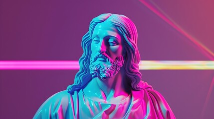 Wall Mural - Jesus Christ in art form with the help of AI to expand the concept.