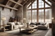Farmhouse Living: Rustic Barn Conversion with Large Windows and Wooden Accents