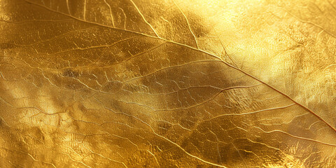 Wall Mural -  Shiny yellow leaf gold foil texture, golden messy wall stucco texture. Retro golden shiny wall surface., Yellow gold grunge texture wall background