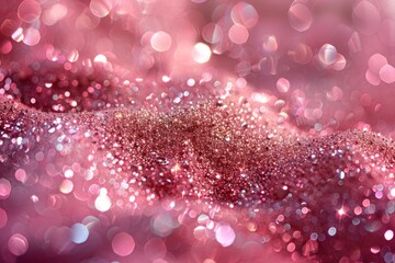 Poster - A shimmering sea of pink glitter, an up-close detail that conveys a sense of luxury, joy, and celebration associated with festive occasions