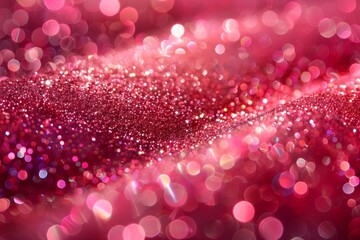 Poster - A dynamic image full of energy highlighting a burst of pink glitter with sparkling facets that gives off a celebratory and jubilant vibe