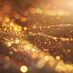 Golden glitter background with shiny lights