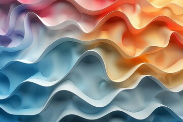 Poster - A dynamic backdrop with abstract curved shapes in a play of red and blue hues exuding energy and motion