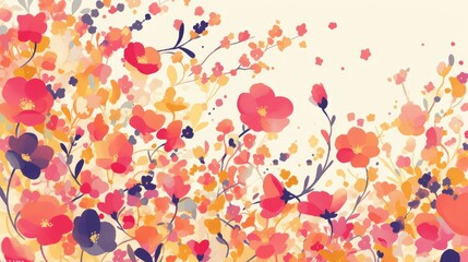 Wall Mural - a floral pattern that seamlessly flows