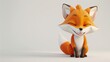 Cartoon cheerful fox displayed on a white background