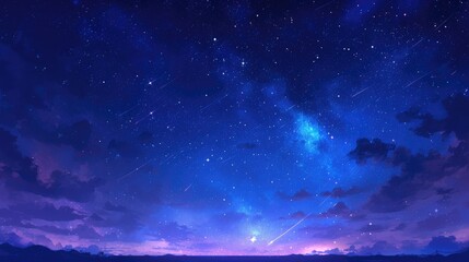Wall Mural - a captivating 2d illustration of the vast expanse of outer space filled with a dazzling backdrop of 