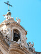 Detail of bell tower of the Collegiate Basilica is a church in Catania, Sicily,