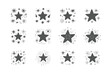 Hand drawn star sparkle shine of doodle set. Star shine twinkle glow set, spark glitter, magic party light vector illustration. Hand drawn sketch doodle style line sparkle elements collection, 