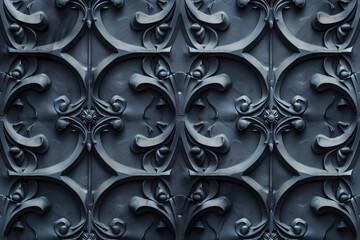 Poster - Sophisticated black classical 3d pattern. Gothic ornament. inspired by the gothic architecture. Background image. Created with Generative AI technology.