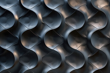 Poster - Sophisticated black 3d pattern. Inspired by the gothic architecture. Background image. Created with Generative AI technology.