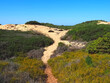 Hiking adventure fishermans trail named Rota Vicentina through the beautiful nature of Portugal