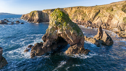 Wall Mural - Aerial view of the Crohy Head Sea Arch, County Donegal - Ireland.