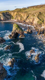 Fototapeta Miasto - Aerial view of the Crohy Head Sea Arch, County Donegal - Ireland.