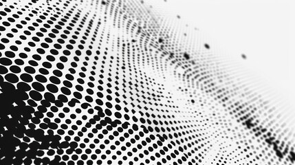 Aufkleber - Halftone Dot Pattern Swirl on Black Background