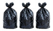 © David - Three tied-up black garbage bags isolated on transparent background
