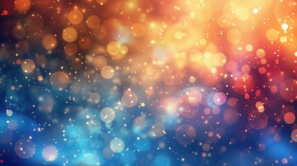 Poster - Glowing bokeh particles with a gradient blue backdrop