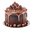chocolate cake isolated on transparent background