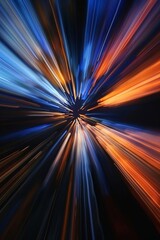 Poster - Abstract Blue and Orange Bokeh Light Trails