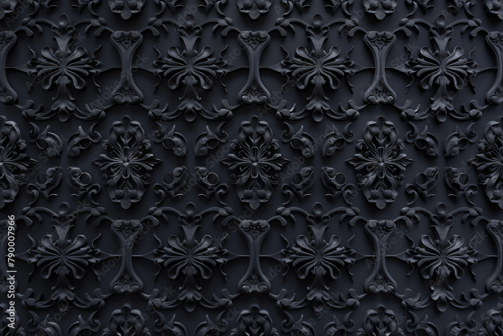 Sophisticated black classical 3d pattern. Gothic ornament. inspired by ...