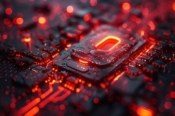 Poster - technology computing digital circuit board hardware network electronics blue system background tech communication abstract