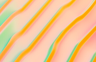 Aufkleber - Abstract vivid summer geometric line curve shape background. 3d rendering.