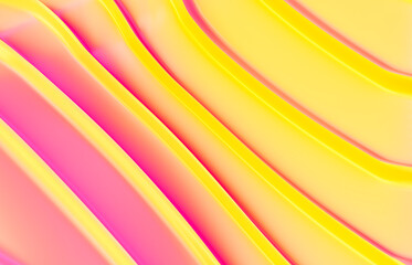 Aufkleber - Abstract vivid summer geometric line curve shape background. 3d rendering.