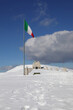 Pieve, TV, Italy - March 13, 2024: Military Ossuary Memorial of Monte Grappa with italian flag