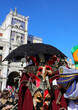 Venice, VE, Italy - February 13, 2024: stadn with many Carnival masks in Saint Mark Square