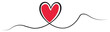Heart border. Line art heart banner. Valentine's Day or Mother's Day red divider. eps 10