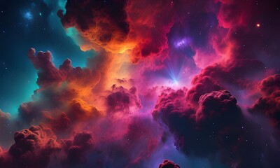 Wall Mural - Nebula clouds abstract background
