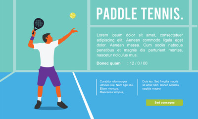 Wall Mural - colorful cartoon vector editable padel or paddle player poses for any graphic background