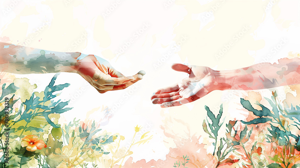 Adam and Eve in the garden of eden concept Stock Illustration | Adobe Stock
