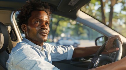 A Man Driving a Car