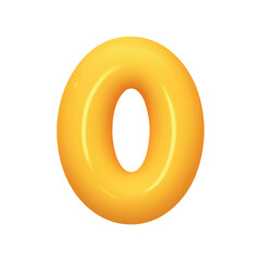 Poster - letter O. letter sign yellow color. Realistic 3d design in cartoon balloon style. Isolated on white background. vector illustration