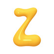 letter Z. letter sign yellow color. Realistic 3d design in cartoon liquid paint style. Isolated on white background. vector illustration