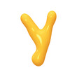 letter Y. letter sign yellow color. Realistic 3d design in cartoon liquid paint style. Isolated on white background. vector illustration